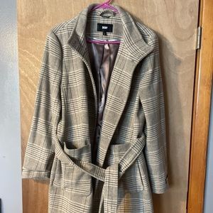 DKNY plaid wool women’s coat size large